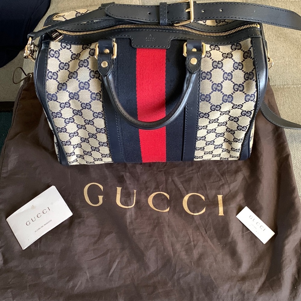 Gucci Vintage Web Boston Bag